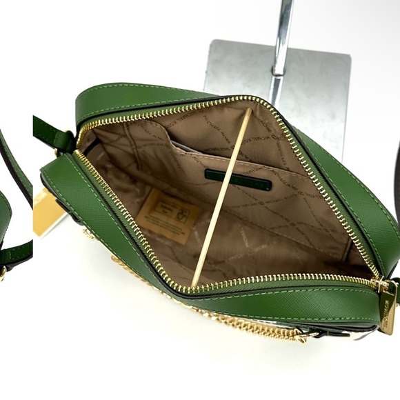 Michael Kors Large EW Zip Chain Xbody Crossbody Bag Green Multi - Picture 8 of 11